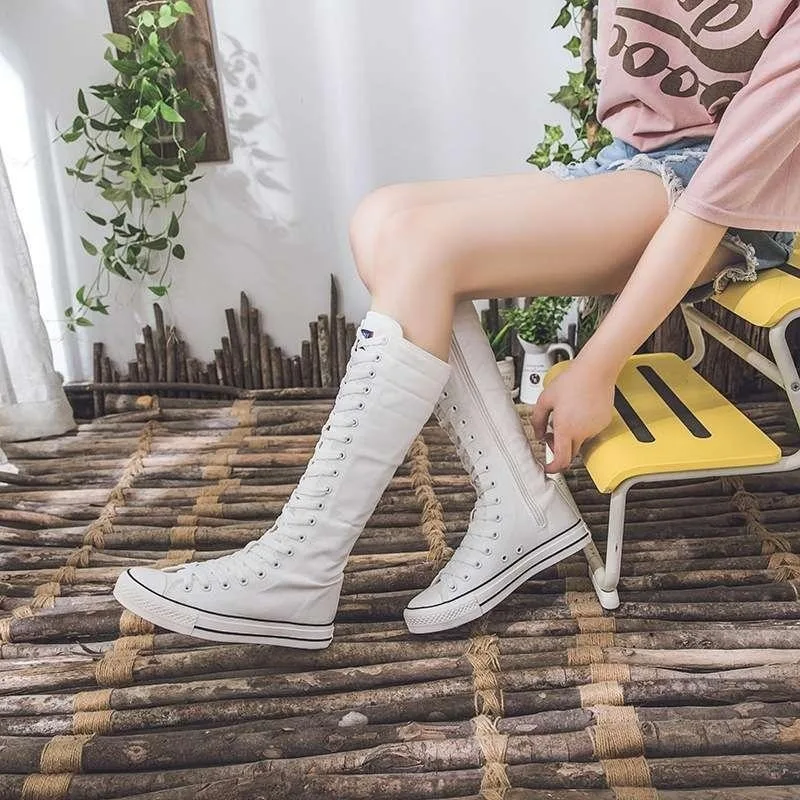 Высокие парусиновые туфли для женщин - Фотография_6