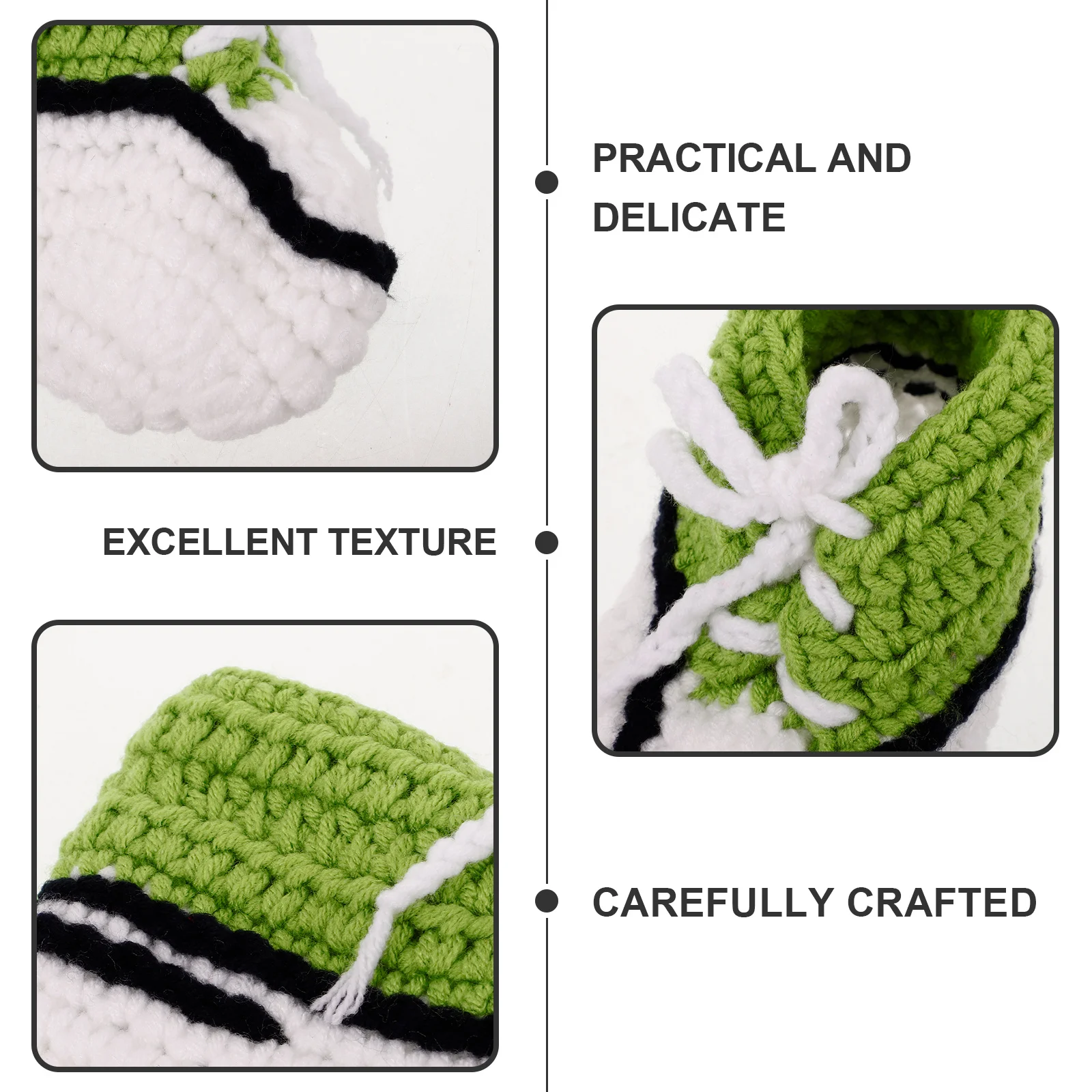 Зеленые детские вязаные крючком пинетки 10 см - Фотография_6