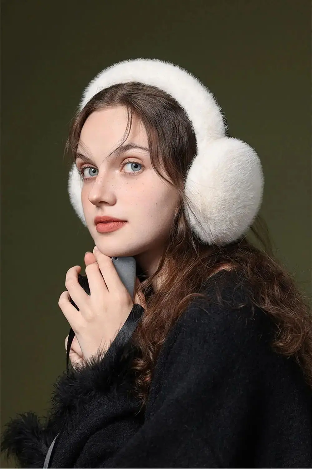 Зимние складные мягкие плюшевые грелки для ушей