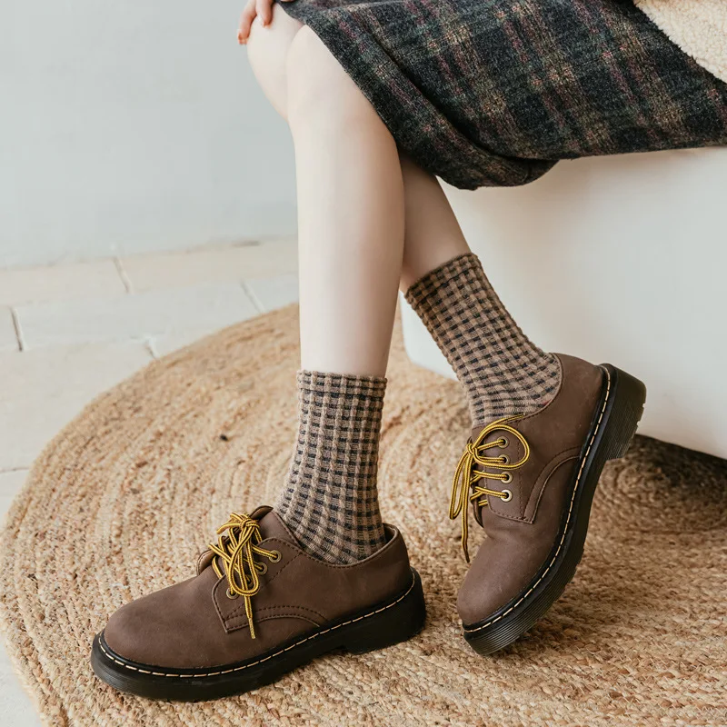 Модные элегантные женские белые носки в стиле харадзюку - Фотография_3