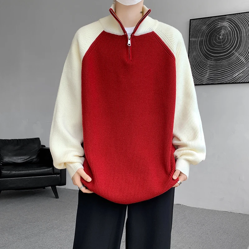 M-xxxxxxxxl мужской свитер больших размеров с полумолнией - Фотография_2
