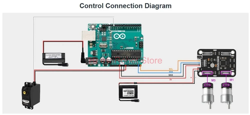 Собранное металлическое шасси робота-автомобиля ackerman с нагрузкой 5 кг - Фотография_5