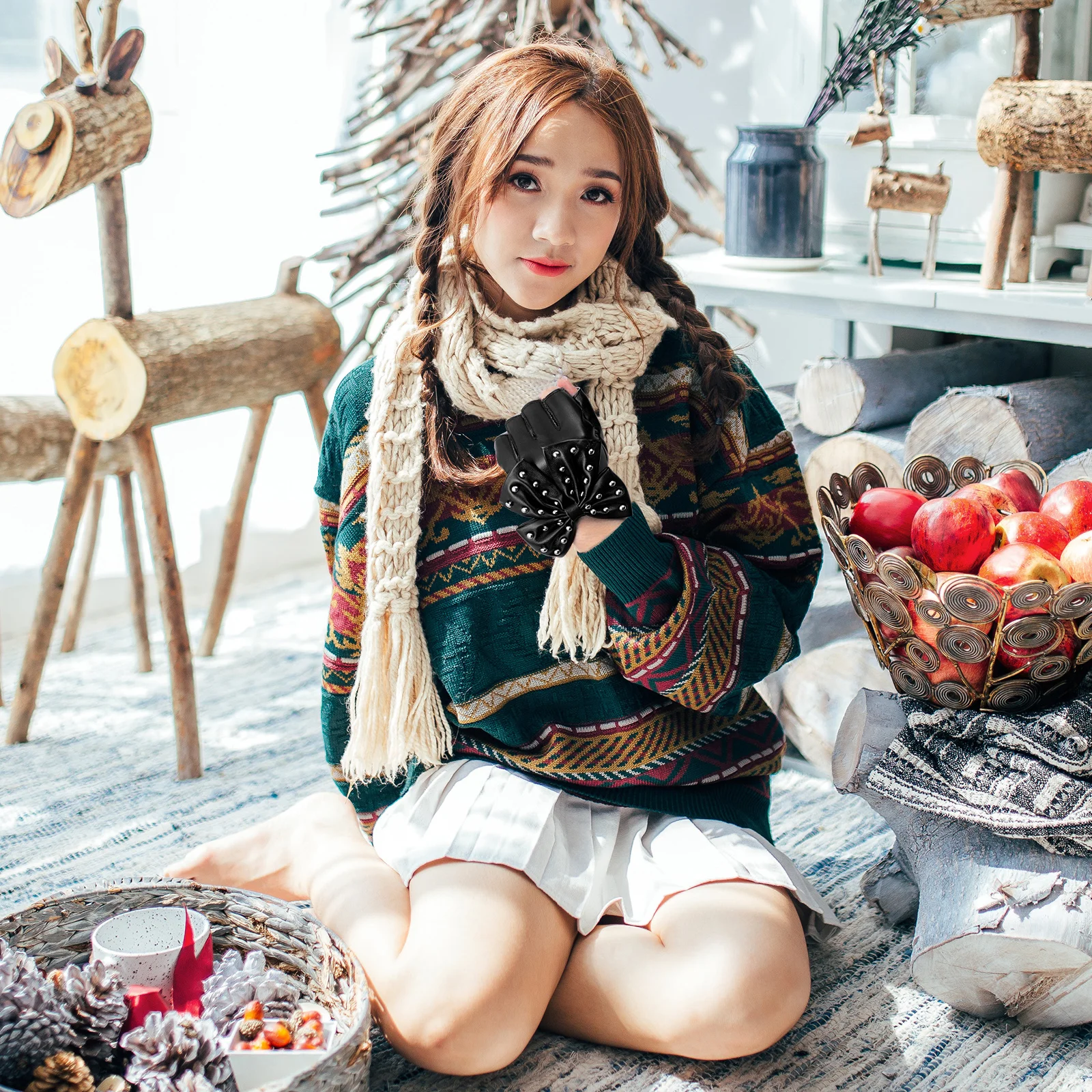 Женские перчатки с полупальцами - Фотография_5