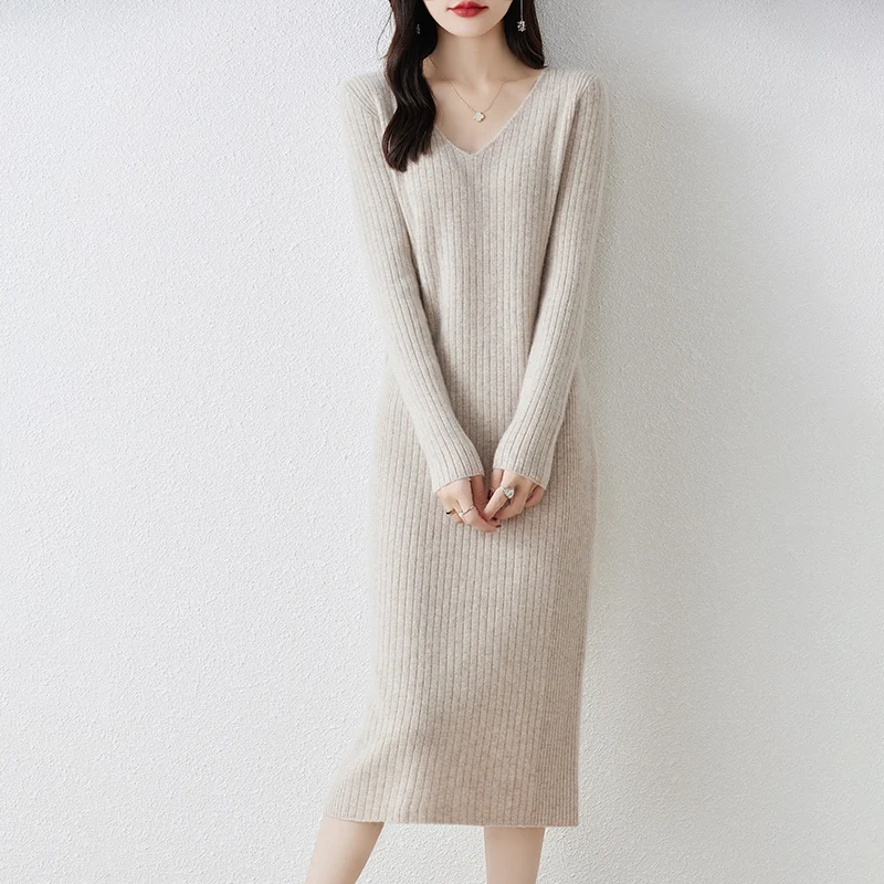 Осень и зима, новый пуловер с v-образным вырезом - Фотография_3