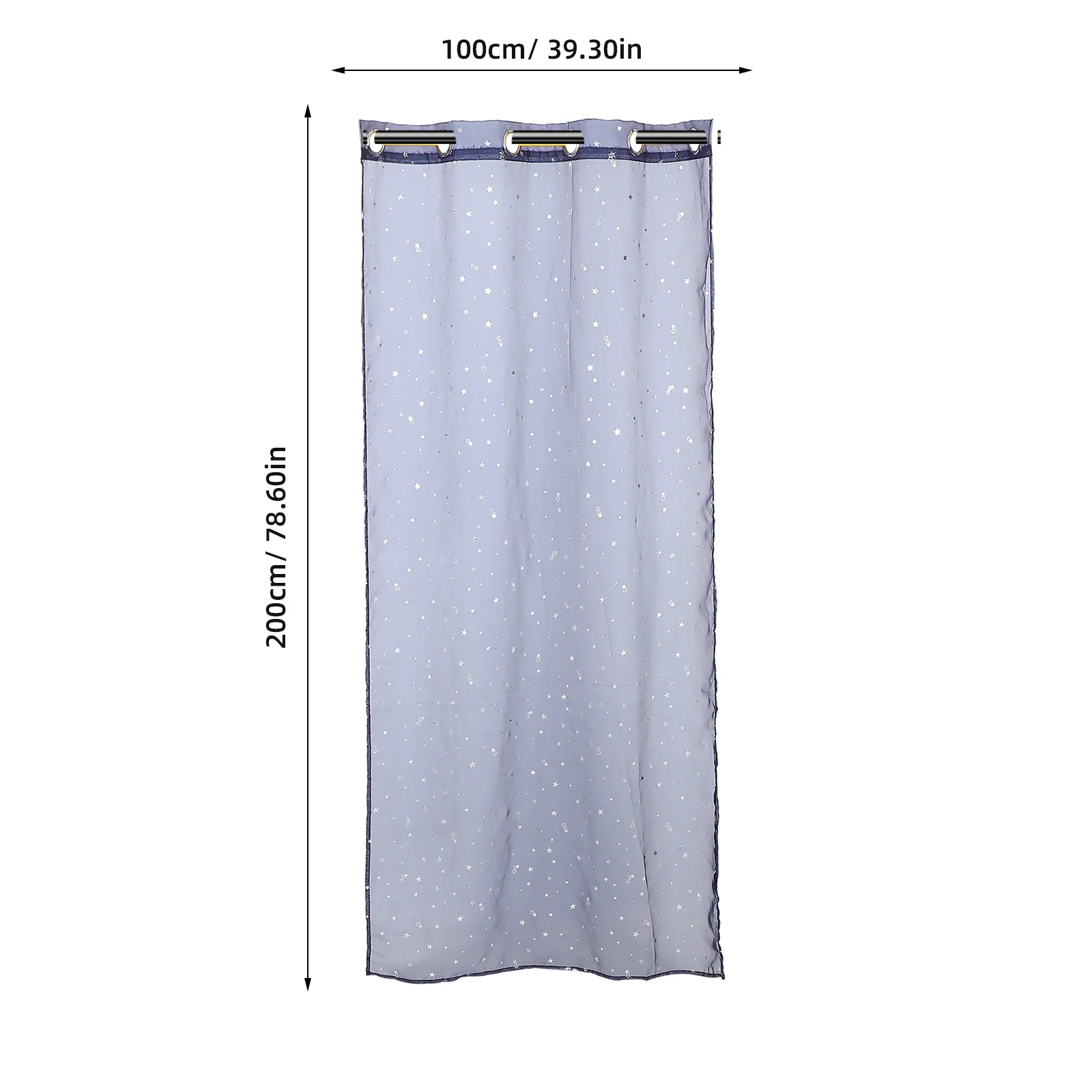 Прозрачная вуаль занавеска (темно-синяя 100x200 см) для ванной комнаты - Фотография_3