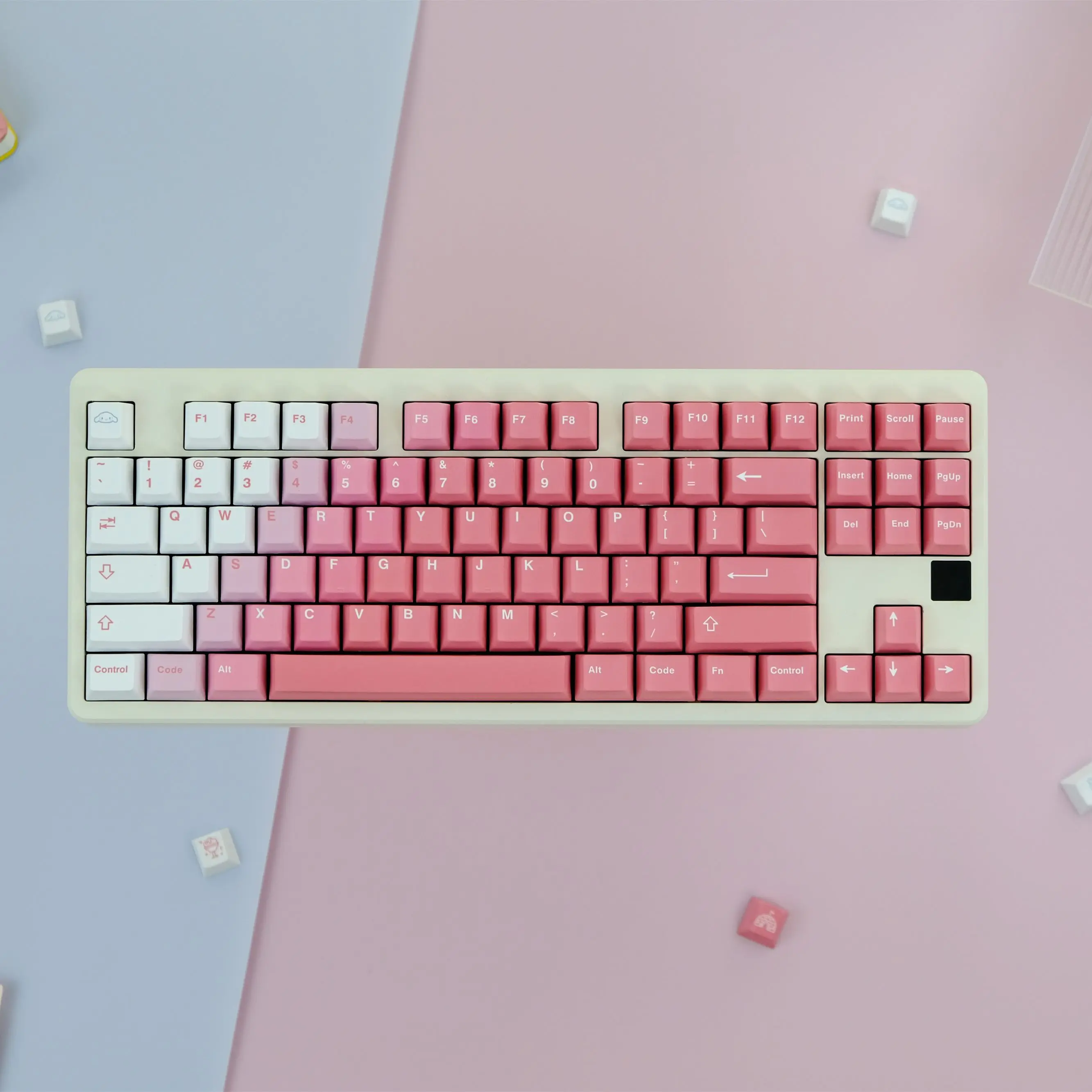 Розовые градиентные колпачки клавиш gmk