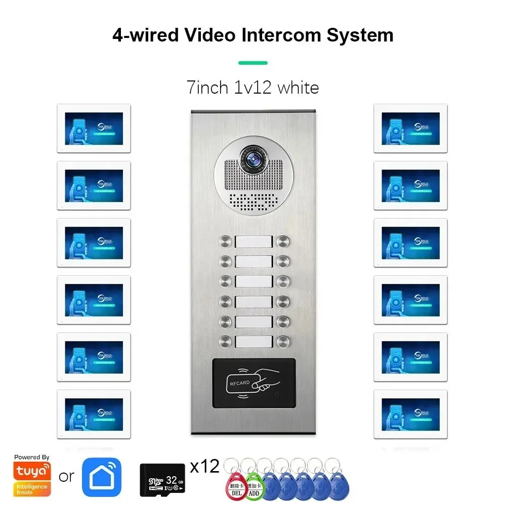 Anjielo 7-дюймовый 2/3/4/6/8/10/12-блоковый многоблочный дверной звонок