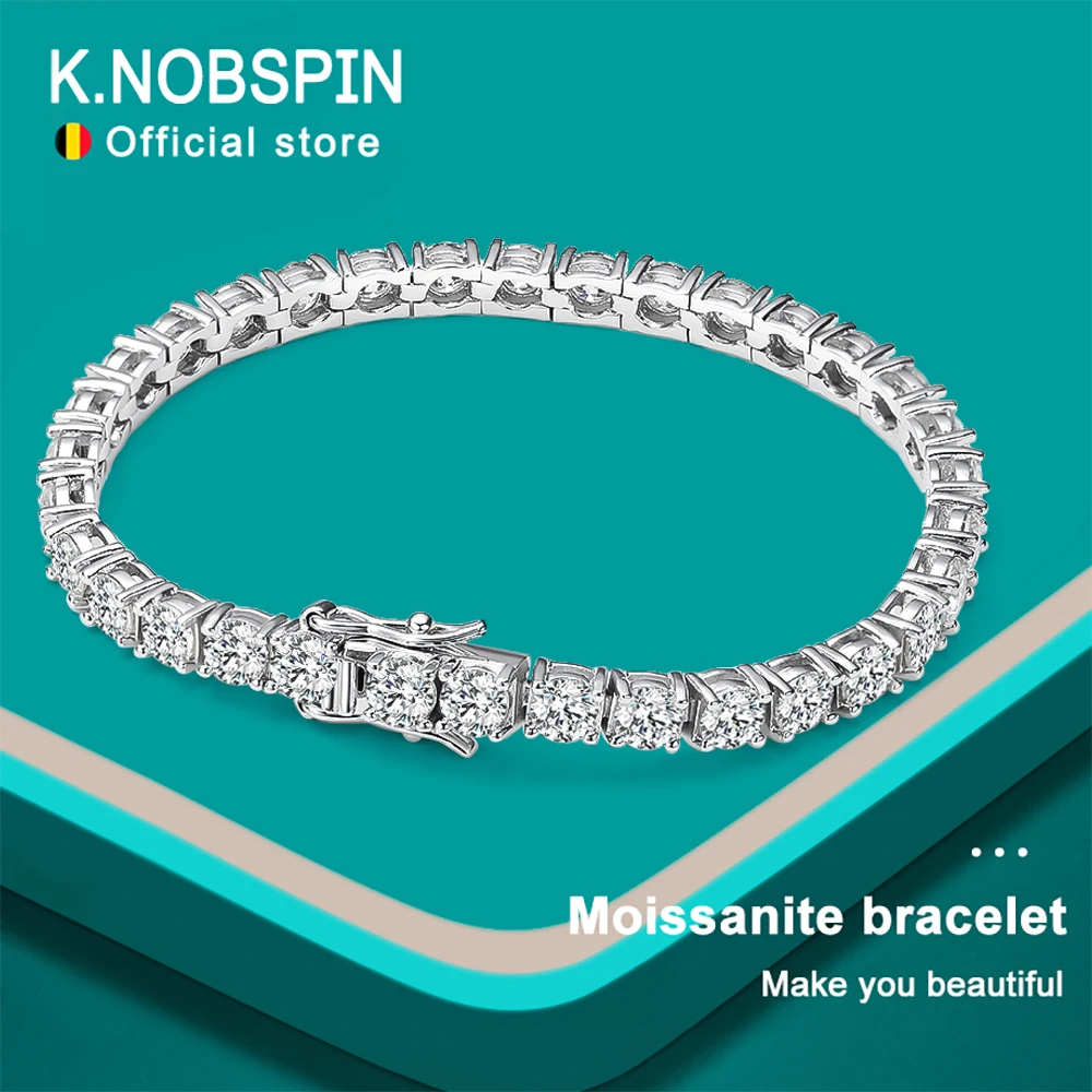 Knobspin d vvs1 теннисный браслет с муассанитом