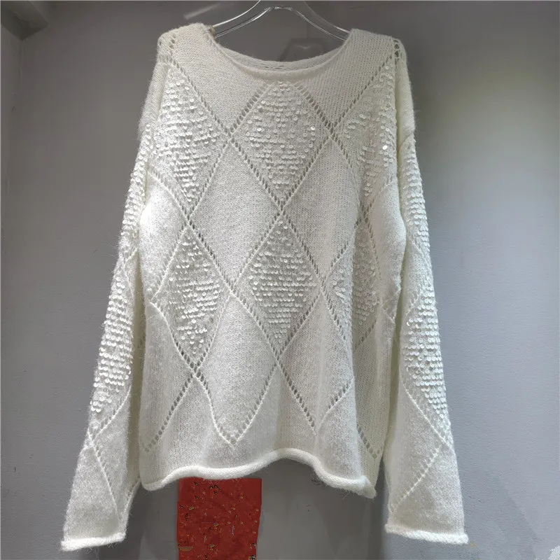 Серая вязка с пайетками во французском стиле. особенности мягкого - Фотография_4