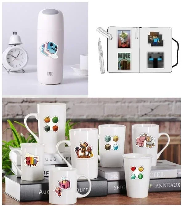 Наклейки minecrafte creeper sword steve miner enderman - Фотография_4