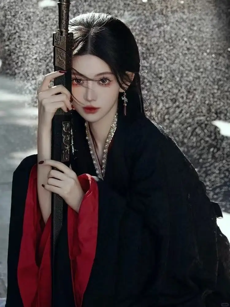 Женский комплект платья ханьфу с ощущением холода - Фотография_4