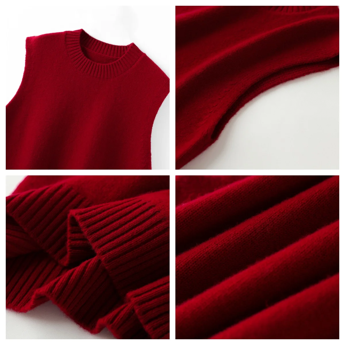 Женский шерстяной жилет с круглым вырезом - Фотография_5