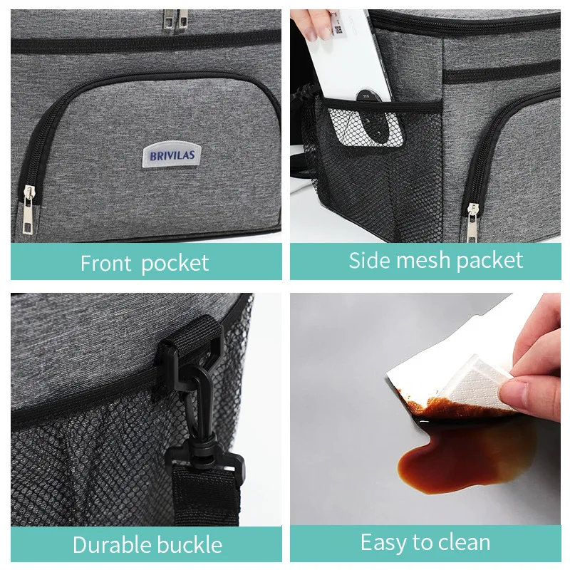 Большая вместительная сумка для обеда на плечо объемом 25 л для мужчин - Фотография_6
