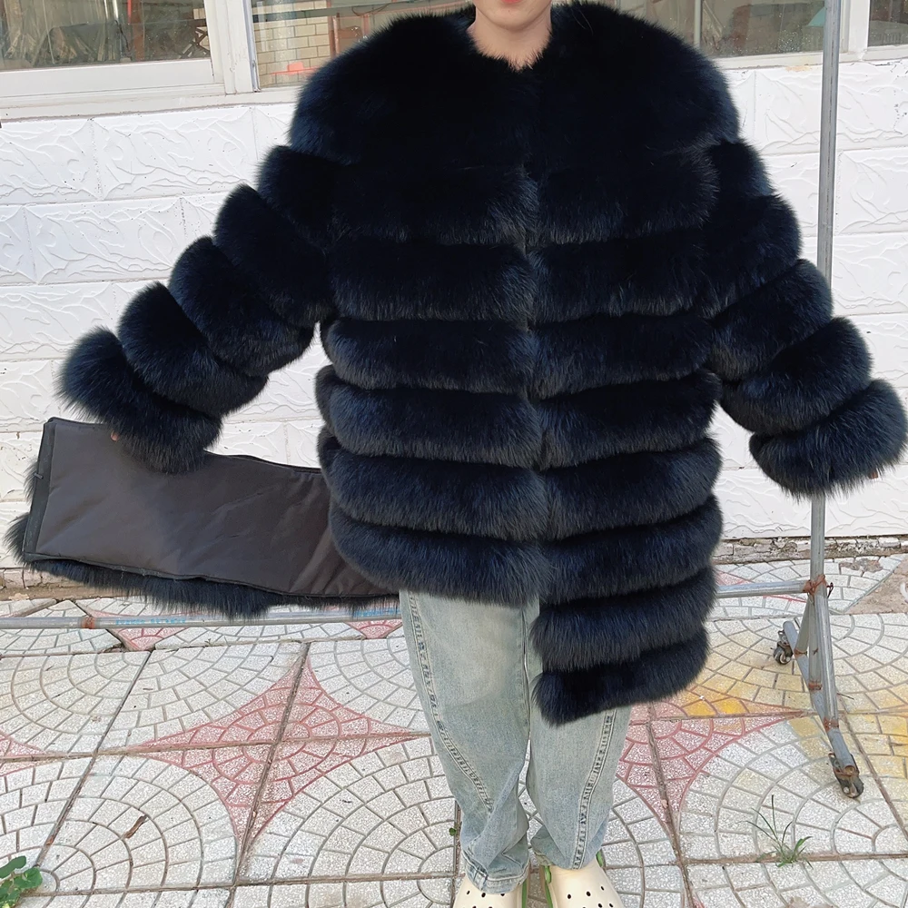 Queentina fox fur 90 см пальто - Фотография_5