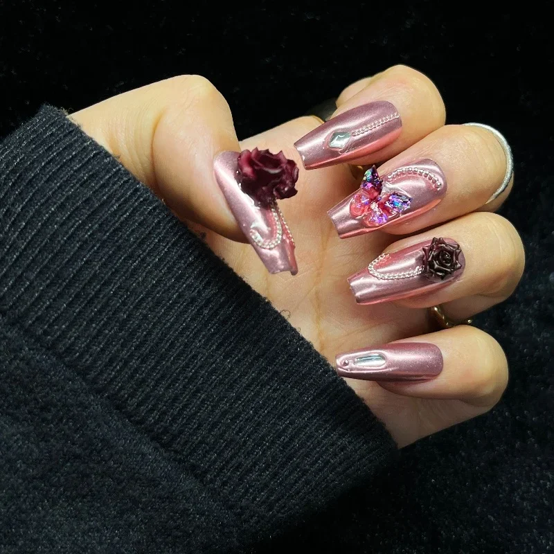 Ручная работа, 3d бордовая роза - Фотография_3