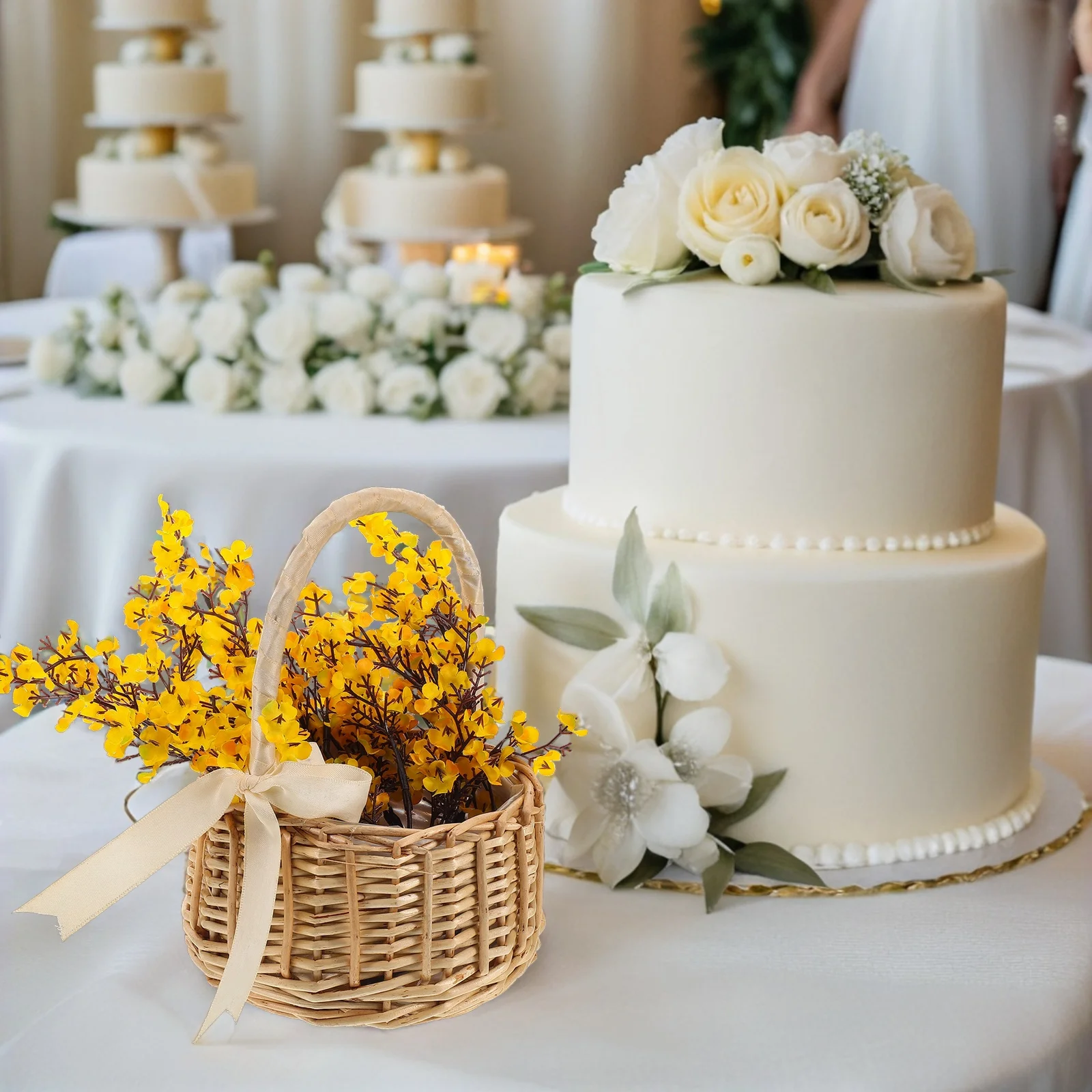 Маленькая плетеная цветочная мини-корзина - Фотография_5