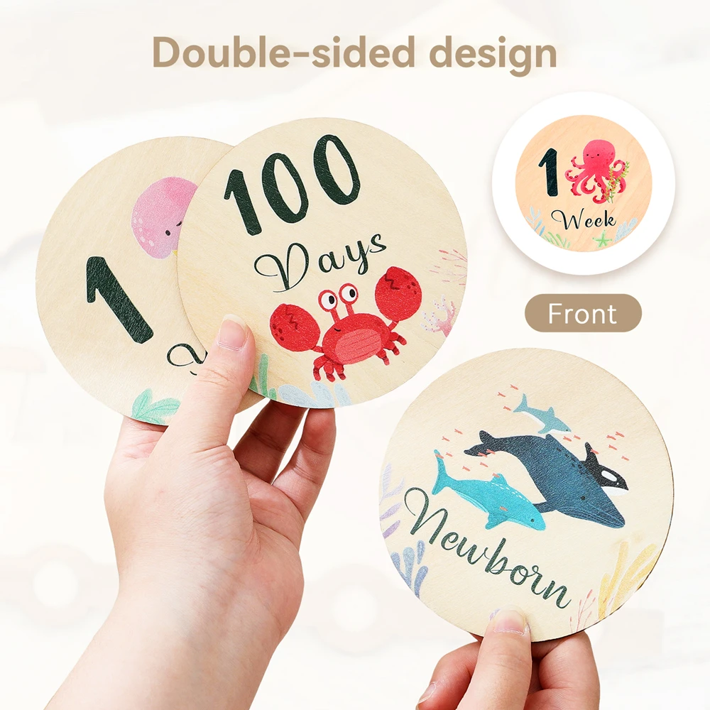 Набор деревянных карточек для новорожденных - Фотография_4