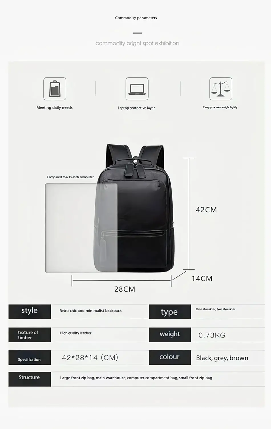 Унисекс, сумка для ноутбука из искусственной кожи - Фотография_3