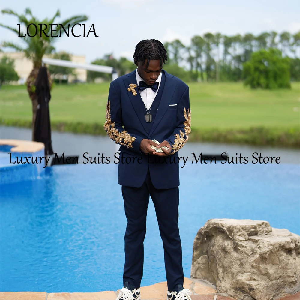 Loose applique men suits 3 pieces - Фотография_2