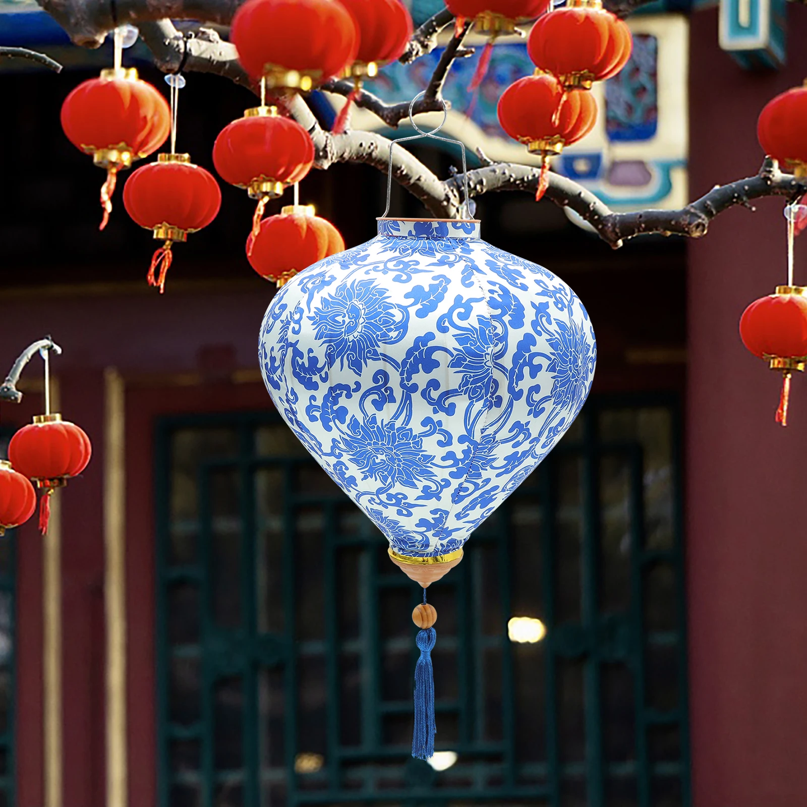 Синие и белые фарфоровые фонарики - Фотография_4