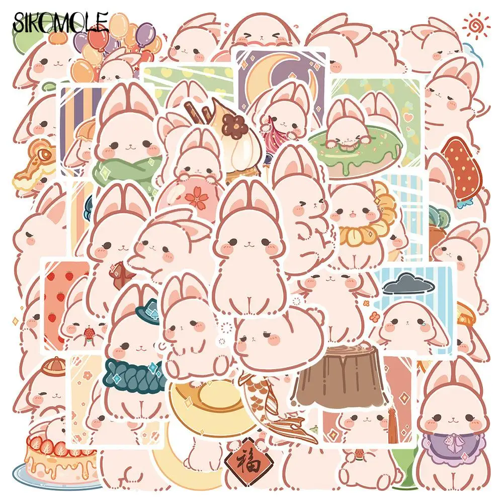 Милые розовые наклейки с изображением кролика - Фотография_2