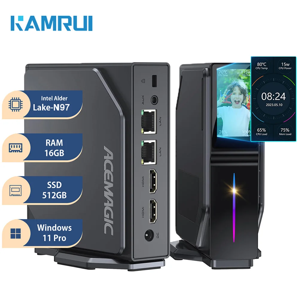 Kamrui mini pc s1 12th alder lake n97 win 11 16 гб ddr4 512 гб m