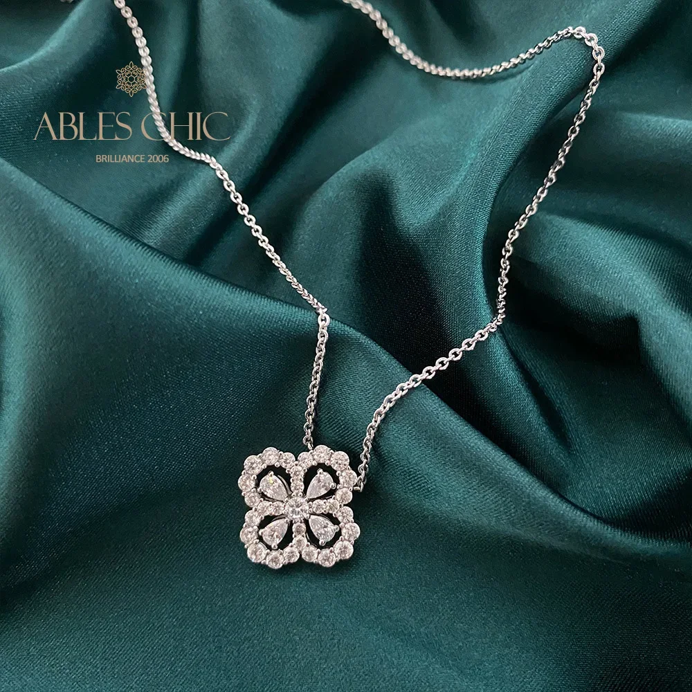 Ables chic серебряный кулон с имитацией желтого берилла и клевера - Фотография_5