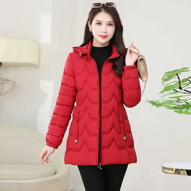 Женская длинная куртка на хлопковой подкладке осень-зима 2025 года - Фотография_3