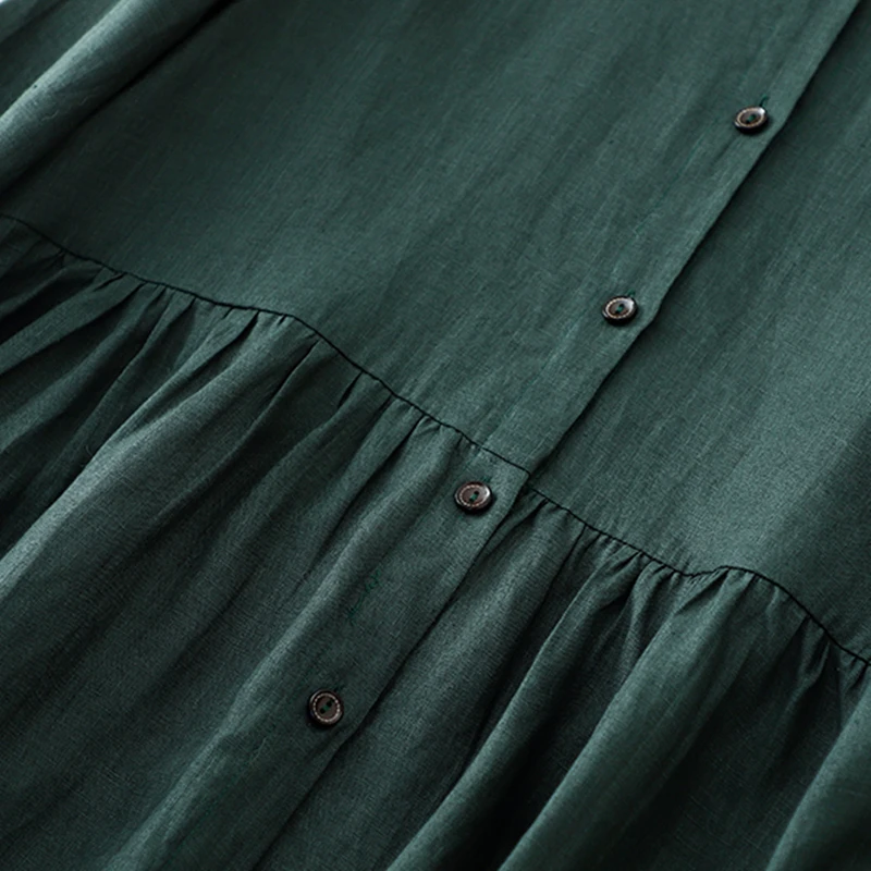 Хлопковые винтажные платья с длинными рукавами для женщин - Фотография_5