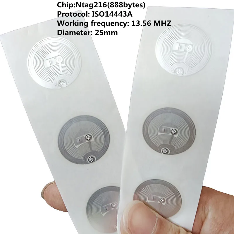 Nfc-тег ntag216 этикетка nfc 216 клейкая наклейка rfid 13 - Фотография_2