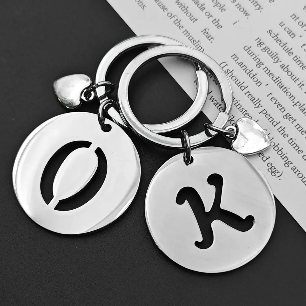 Популярный a-z круглый брелок из - Фотография_4