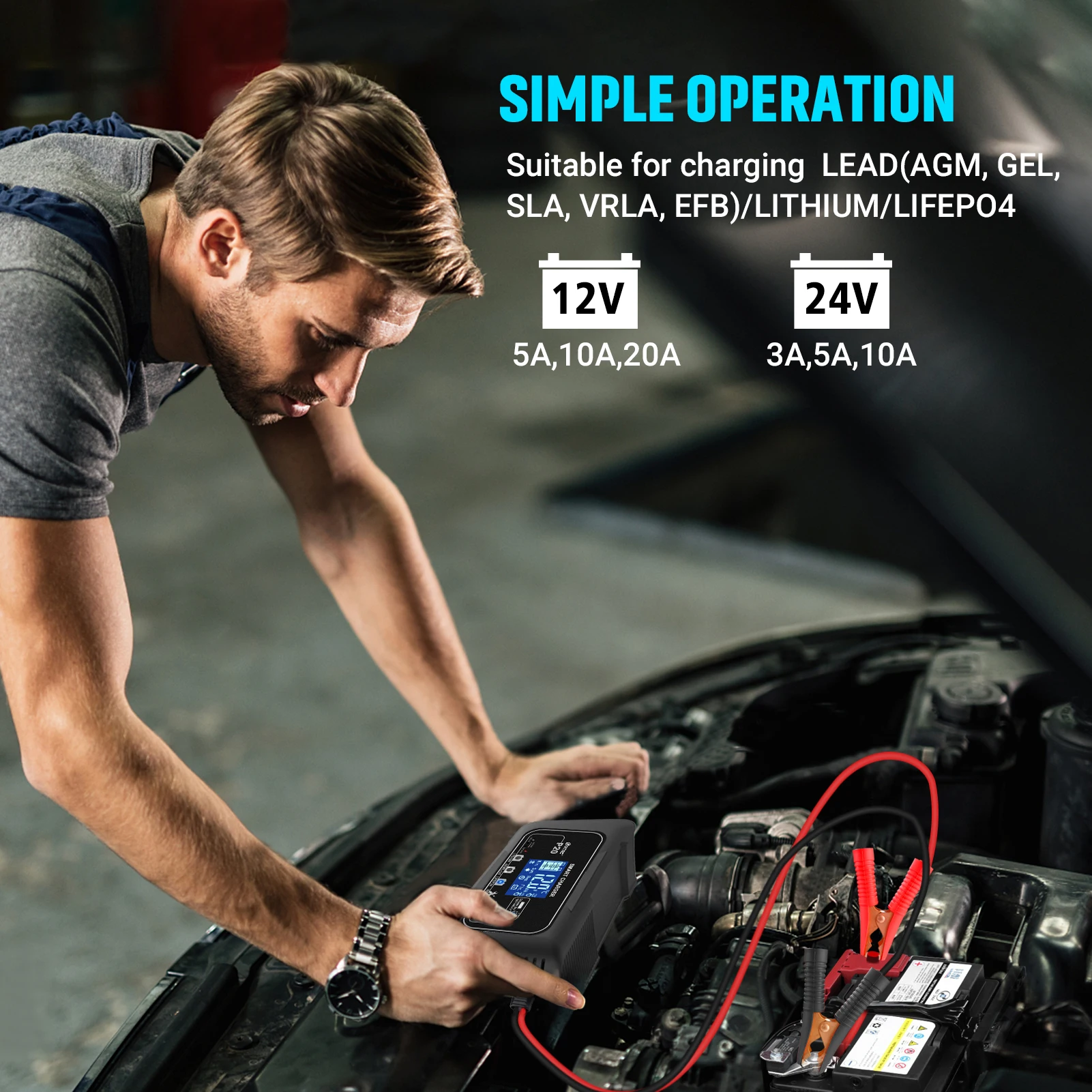 Htrc 20a 12v-24v p20 зарядное устройство - Фотография_6