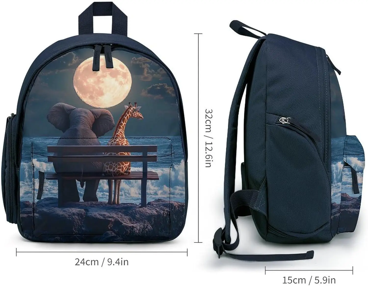 Рюкзак для ноутбука с изображением слона и жирафа - Фотография_2