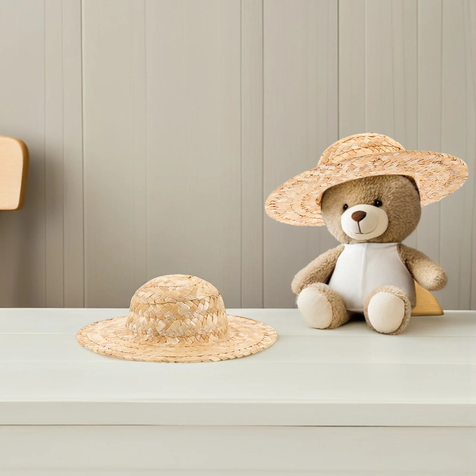 Мини-сомбреро, тканые шапки из натуральной соломы для творческих поделок