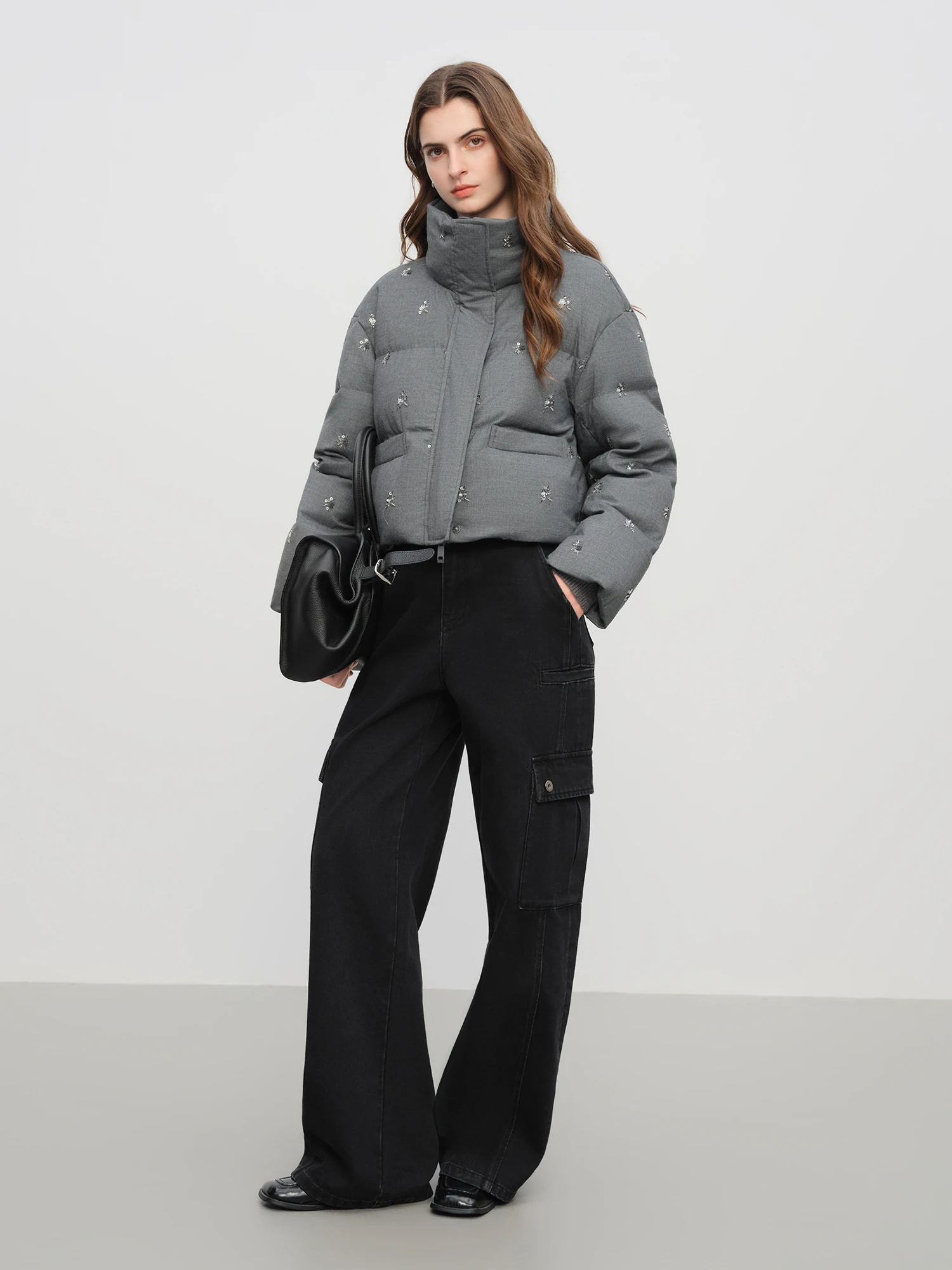 Fsle【premium series】короткий пуховик с бисером - Фотография_3