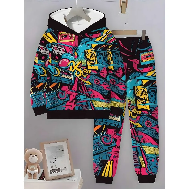 Модная толстовка с капюшоном и 3d принтом в стиле граффити - Фотография_4