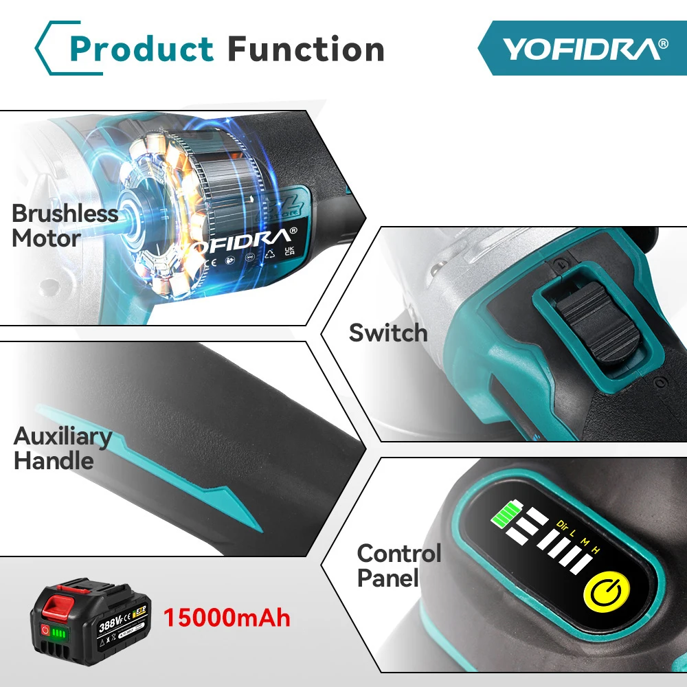 Yofidra 125 мм бесщеточная угловая - Фотография_4