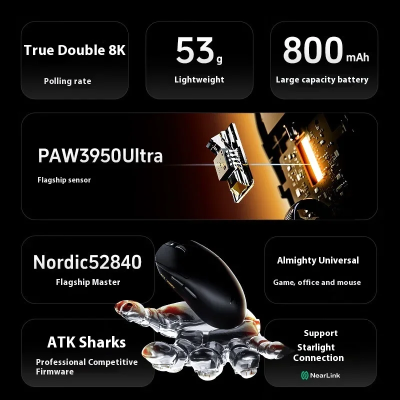 Atk dragonfly a9 ultra mouse paw3950 - Фотография_4