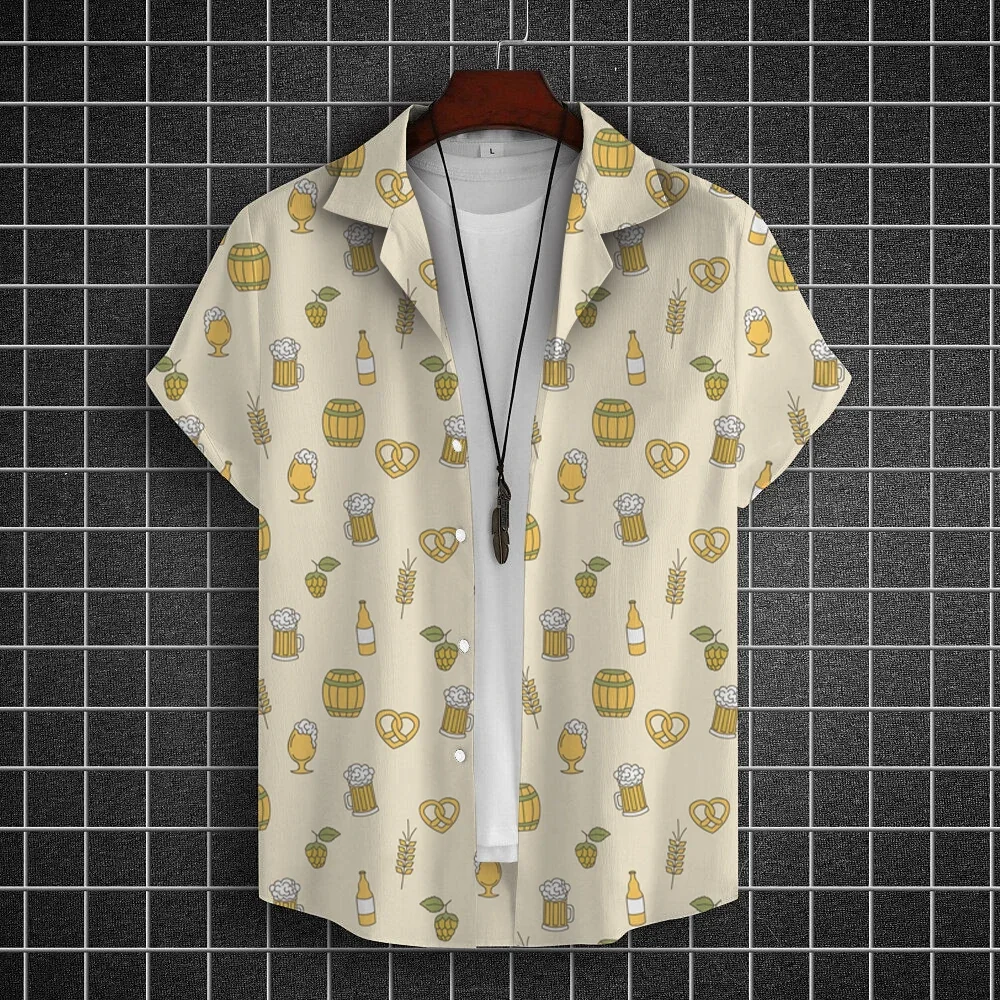 Hawaiian shirt for men 3d beer - Фотография_2