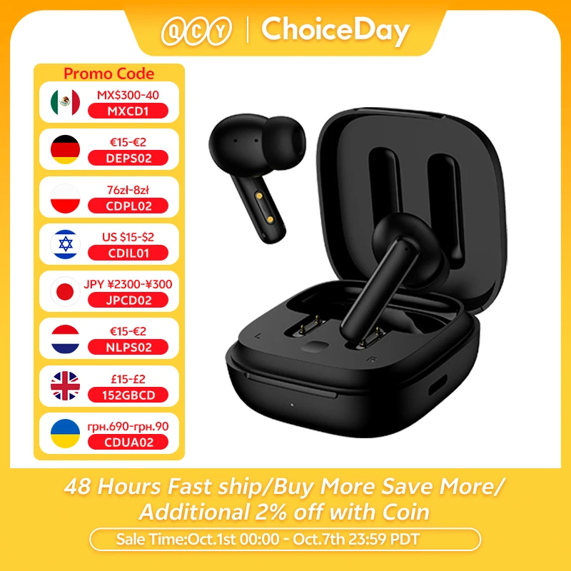 Qcy t13 anc беспроводные наушники tws bluetooth 5