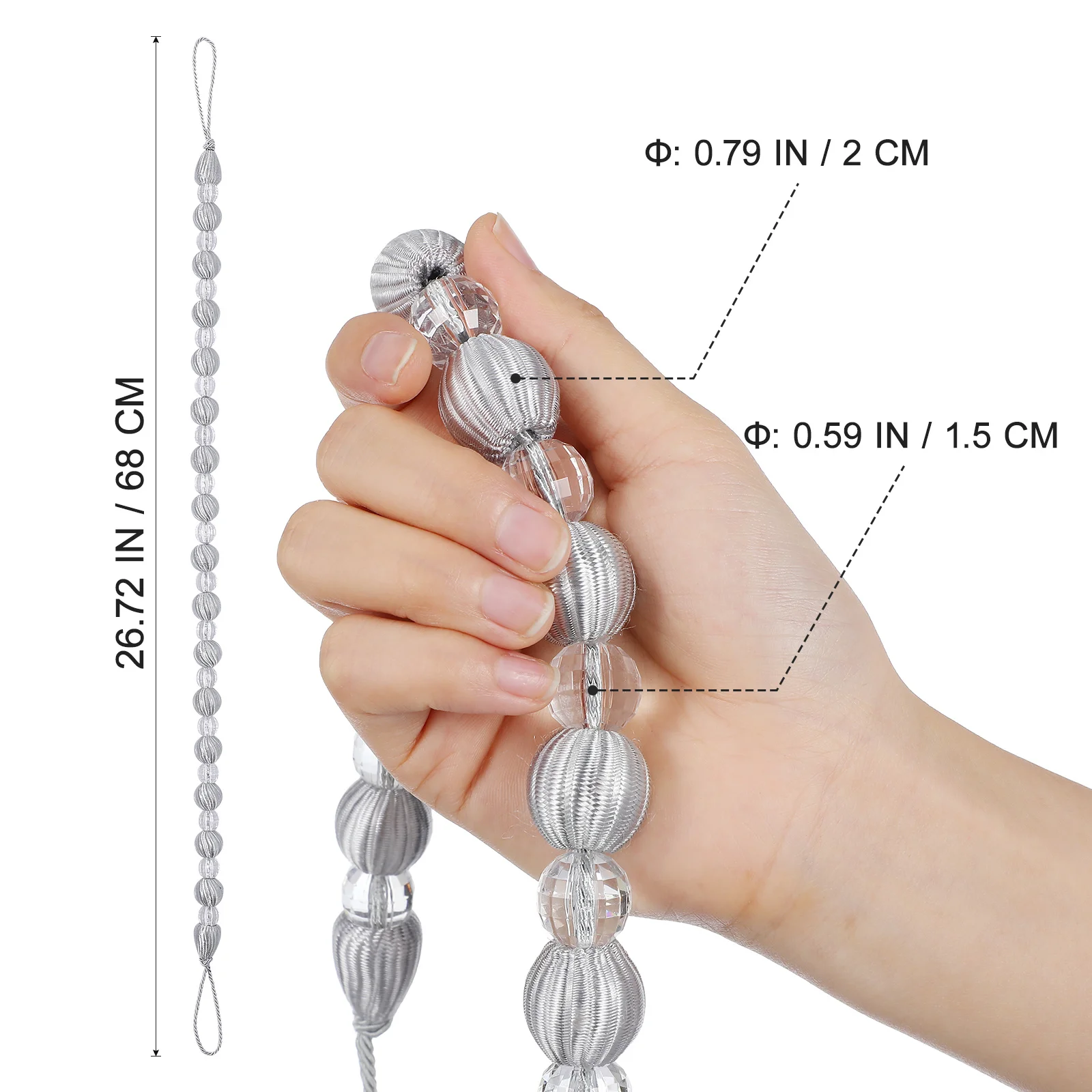 Подхваты для штор премиум-класса с акриловыми бусинами - Фотография_6