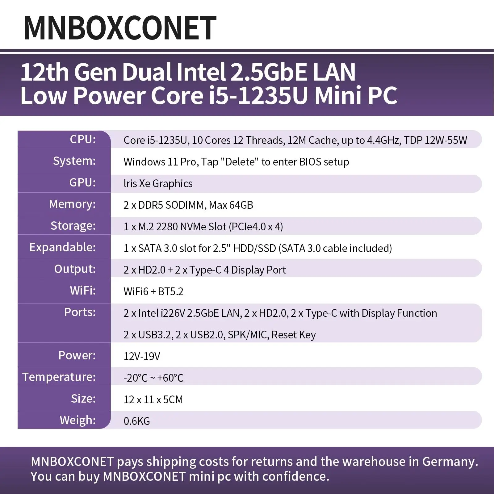 Mnboxconet мини-пк 13-го поколения u300 (до 4 - Фотография_4