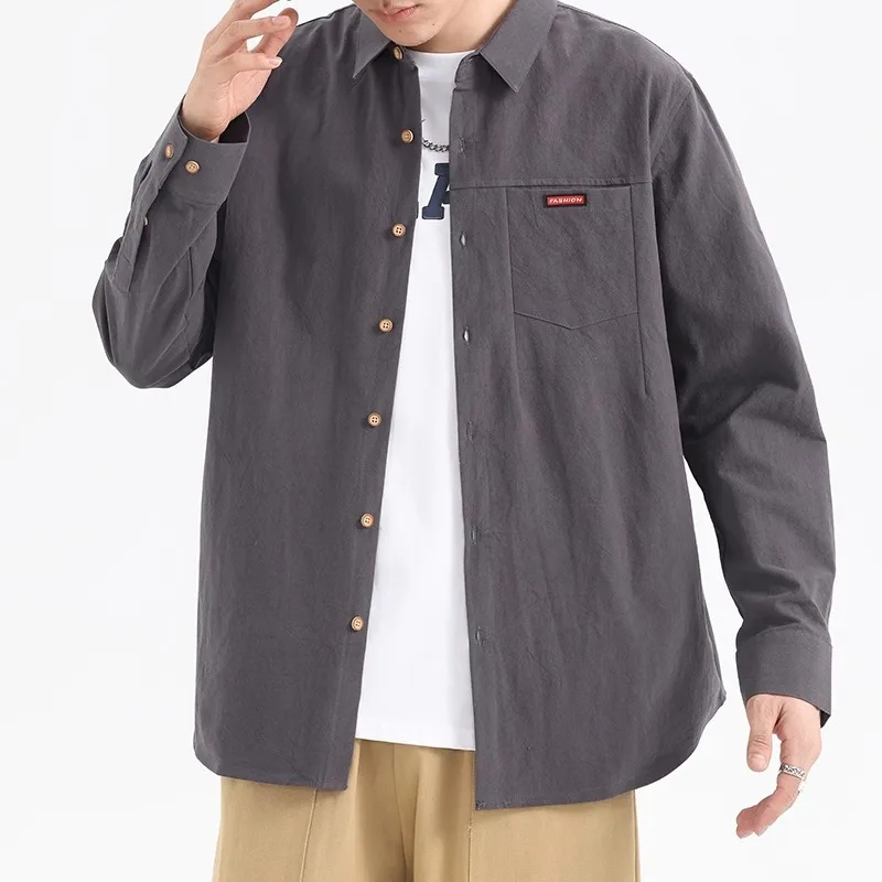 Рубашка с длинными рукавами из чистого хлопка на заказ - Фотография_4