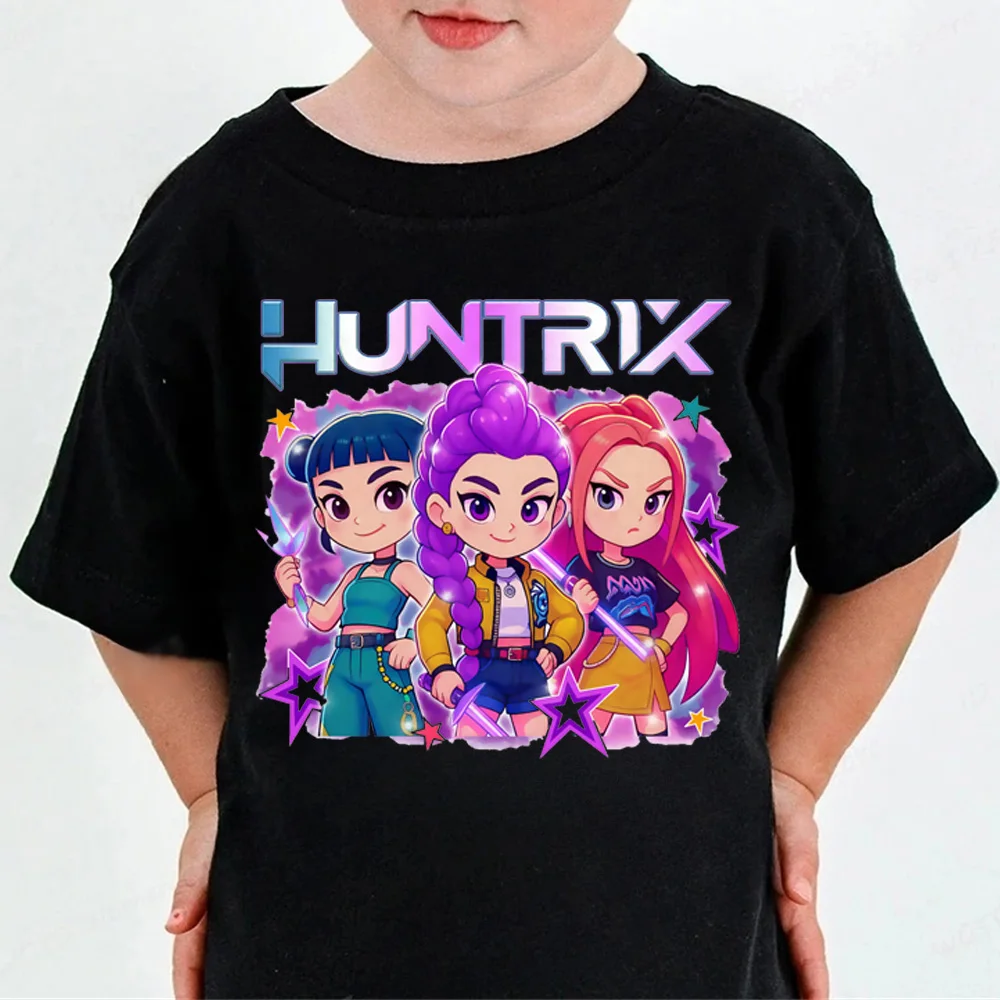 Футболка huntrix kpop demon hunters для мальчиков и девочек