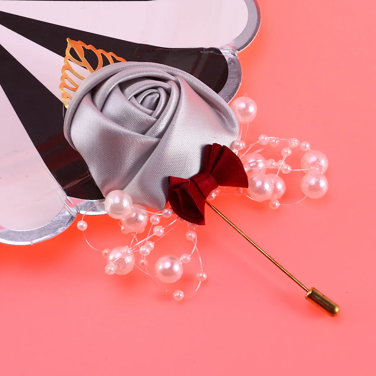 Модная брошь с искусственным цветком - Фотография_5