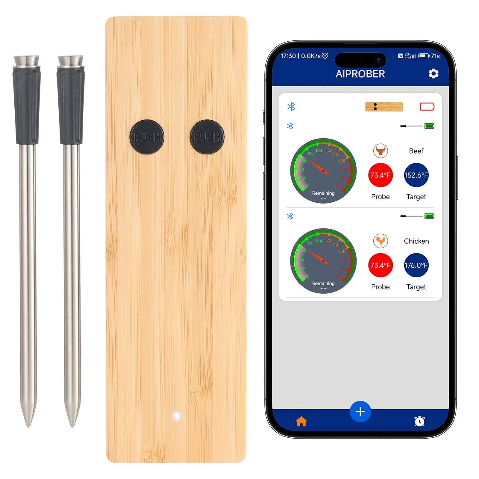 Saerke двойной зонд беспроводной bluetooth термометр для мяса