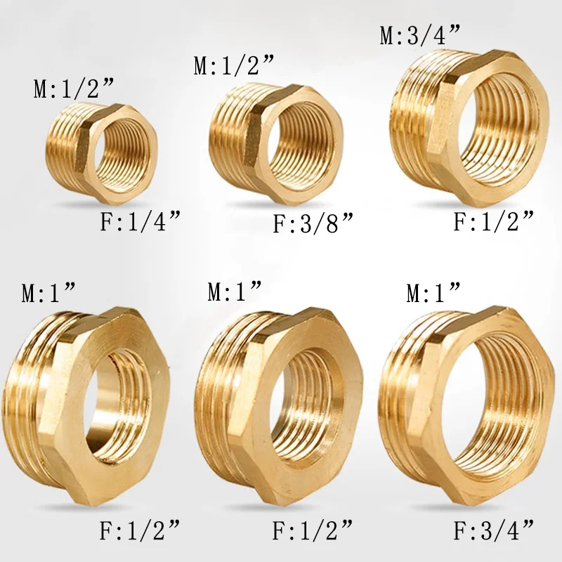 Латунная шестигранная штуцер для трубы 1/8 1/4 3/8 1/2 3/4 f к m