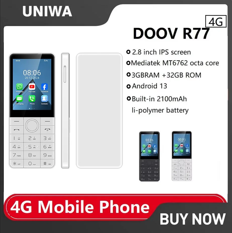 Uniwa doov r77 4g мобильный телефон