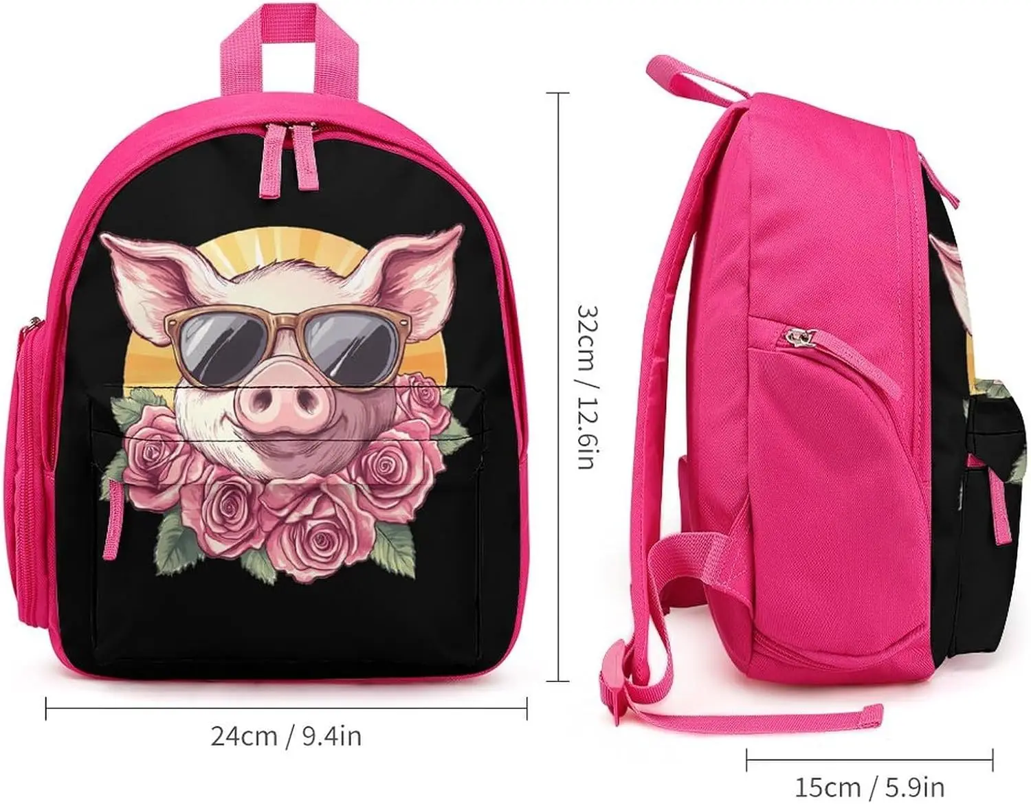 Рюкзак для ноутбука pigs rose flower - Фотография_2