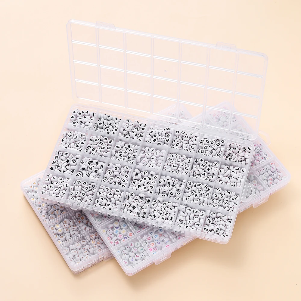 28 сеток, акриловые бусины с буквами a- z - Фотография_3